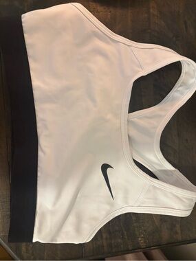 Nike White & Black Racerback Sports Bra